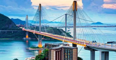 Hong Kong city bridge view